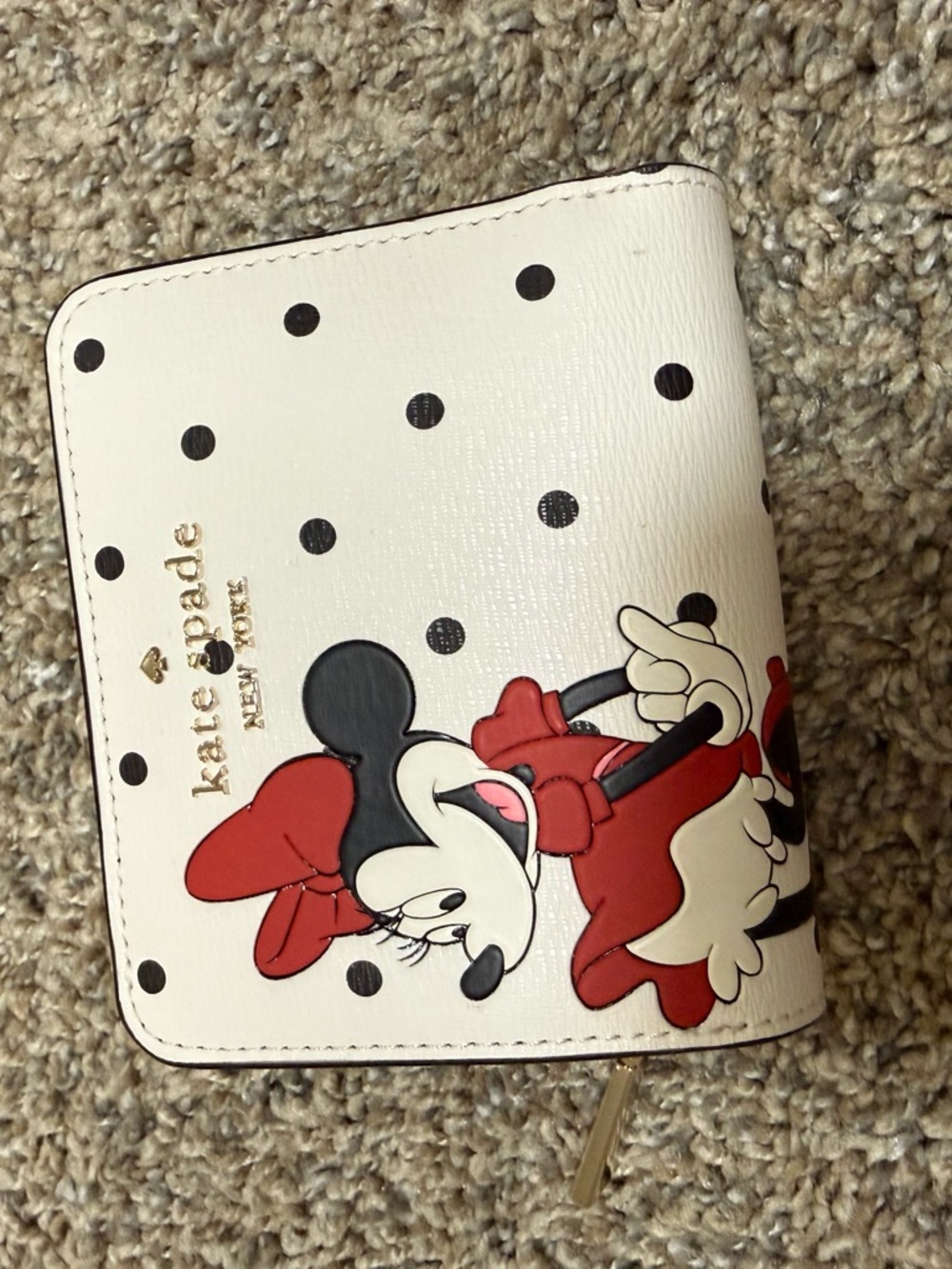 kate spade Minnie Mouse Cream, Black & Red Wallet